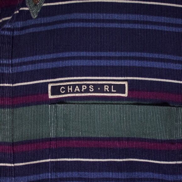 Vintage Chaps Ralph Lauren Striped Corduroy Long Sleeve Button Shirt Men’s XL - Picture 4 of 11